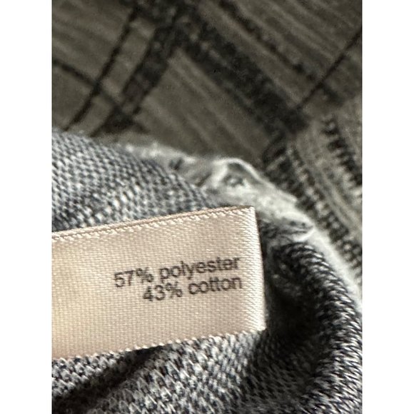 The Limited size M gray plaid back zip textured fabric mock neck long sleeve top - Picture 8 of 10